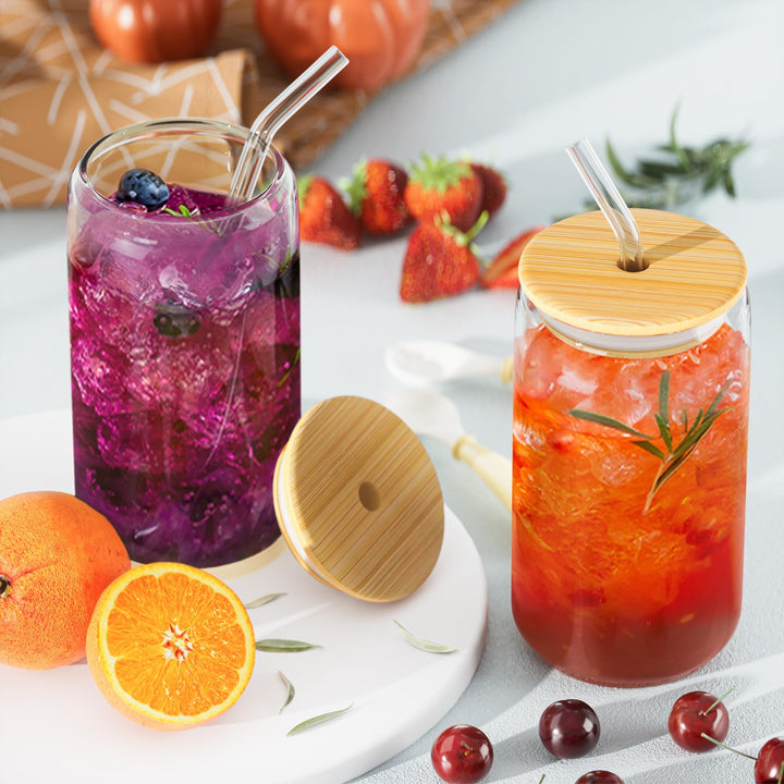 Trinkgläser mit Deckel und Strohhalm 450ml 12er Set transparent - Bild 3