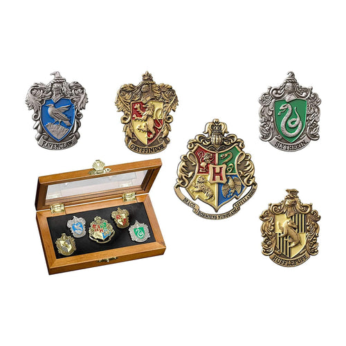Harry Potter Hogwarts Hauspin-Set Glasvitrine 5-teilig Sammler