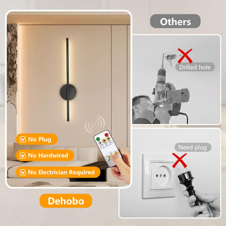 LED Wandleuchte kabellos 60 cm dimmbar 3000–6000 K 2er-Set - Bild 2
