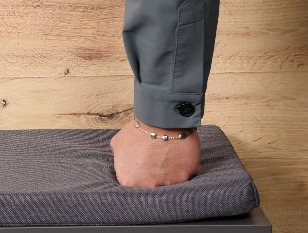 Schuhschrank mit Sitzkissen Spanplatte grau 103 cm Flur