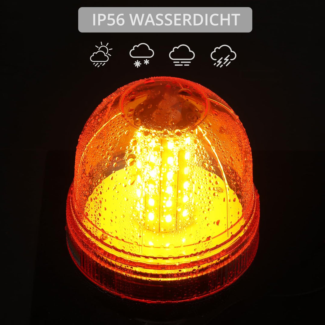 Rundumleuchte LED Amber 60 LEDs 12V/24V 3 Blitzmodi IP56 - Bild 4