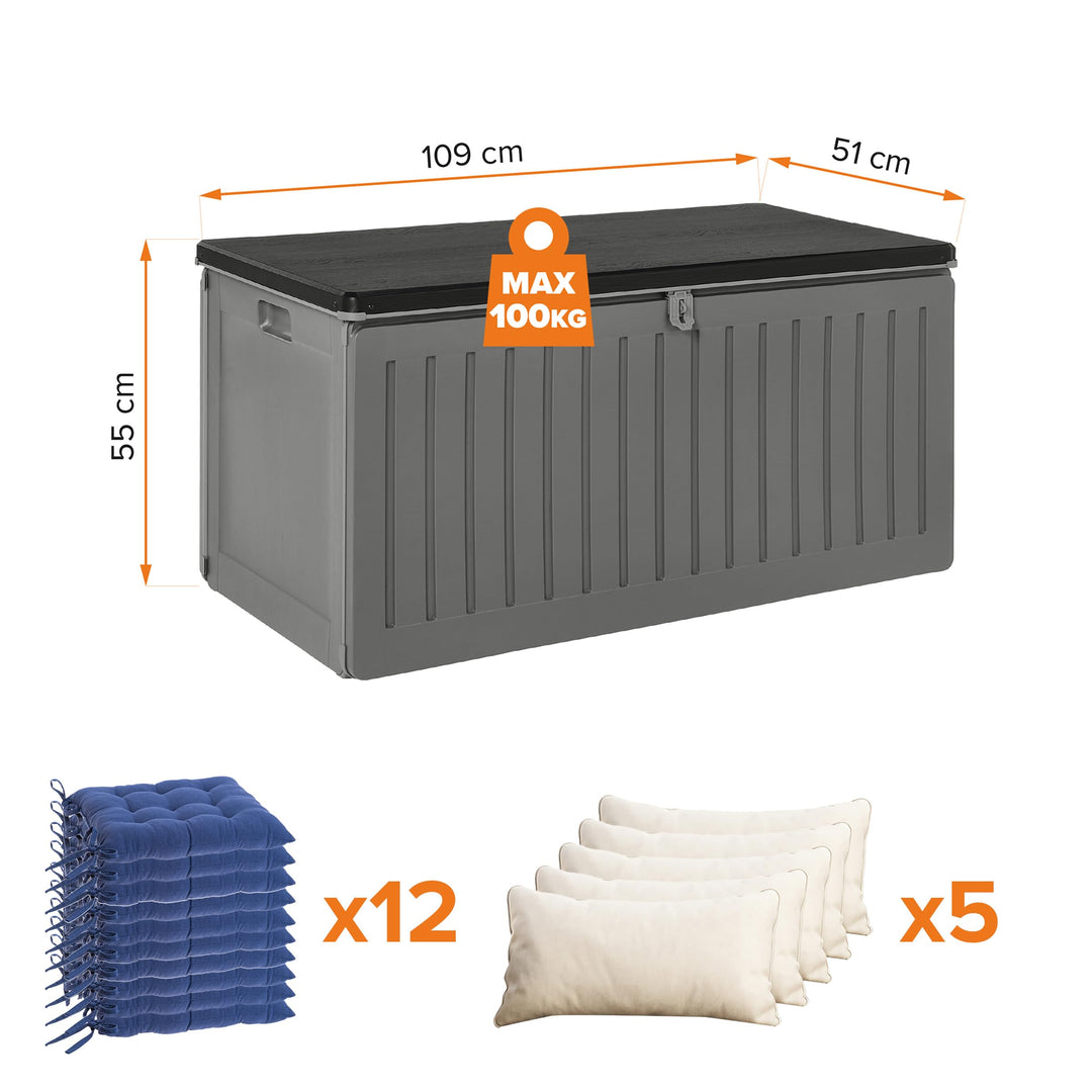Gartenbox 270 L Kunststoff wasserdicht als Sitzbank nutzbar - Bild 2