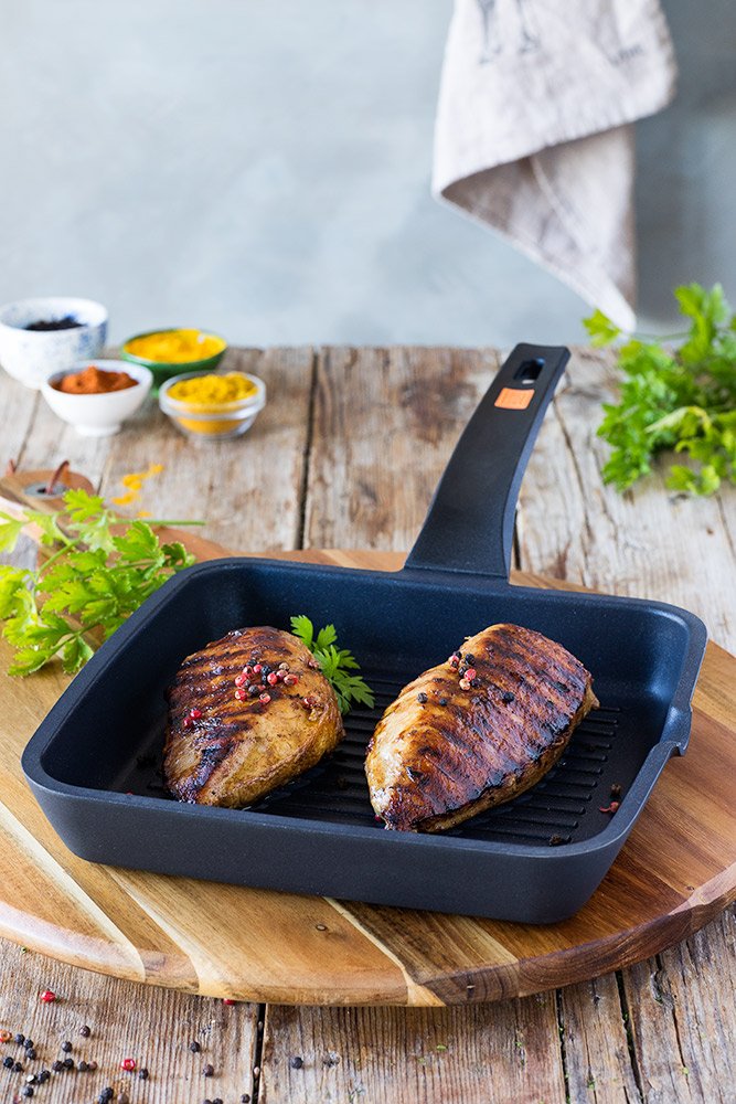 Grillpfanne mit Streifen Aluminiumguss Antihaft Induktion 22 cm - Bild 4