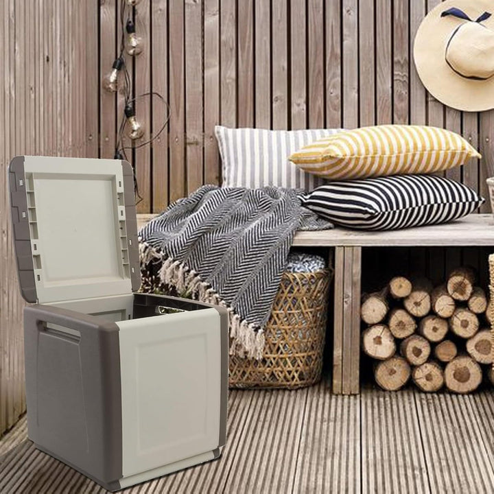Gartenbox Kissenbox 130 Liter Taupe/Ecru-weiss wetterfest - Bild 5