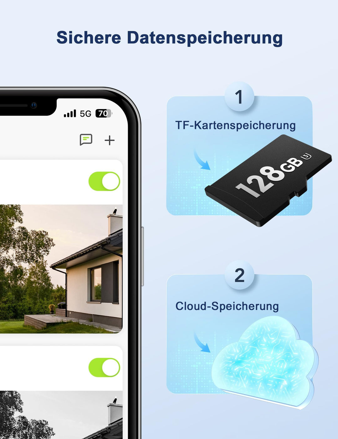 Überwachungskamera Aussen 2er-Set 1080P PTZ 360° mit Farb-Nachtsicht - Bild 8