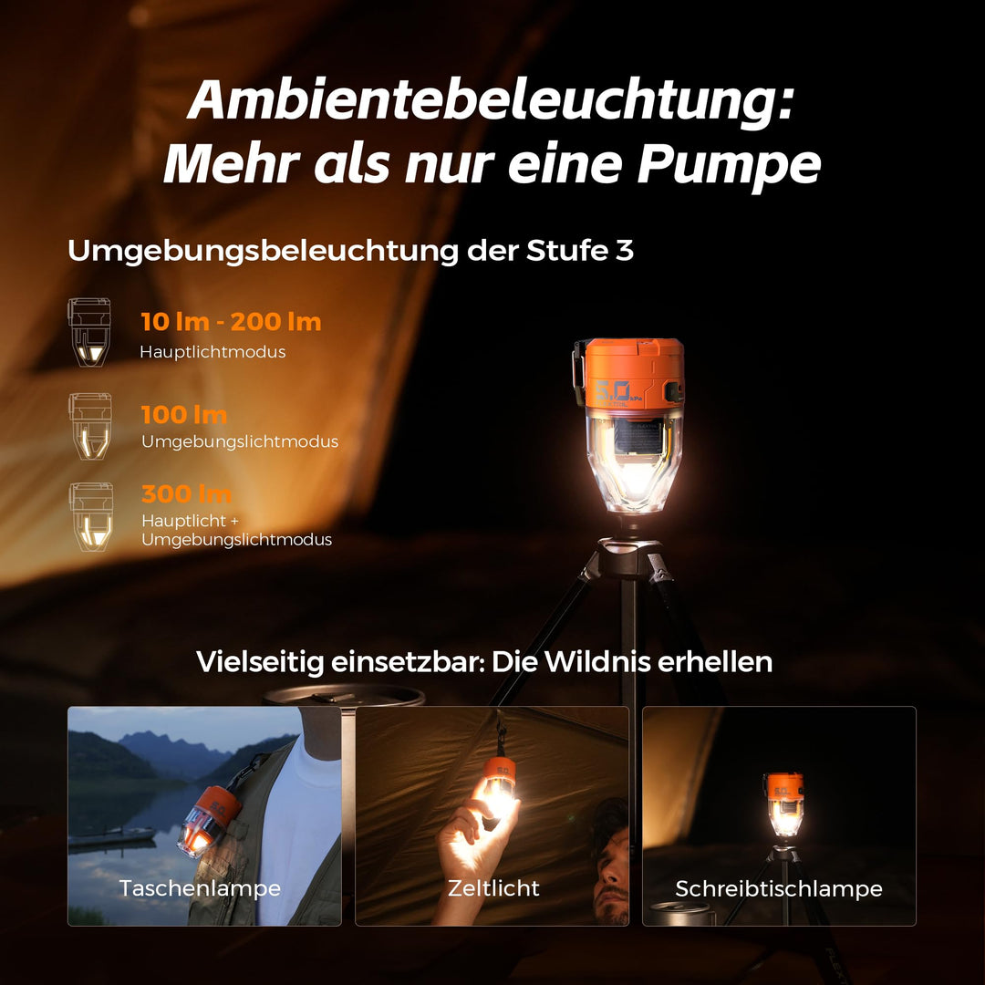 Elektrische Luftpumpe Mini 5,0 kPa 500 L/min mit Campinglampe - Bild 9