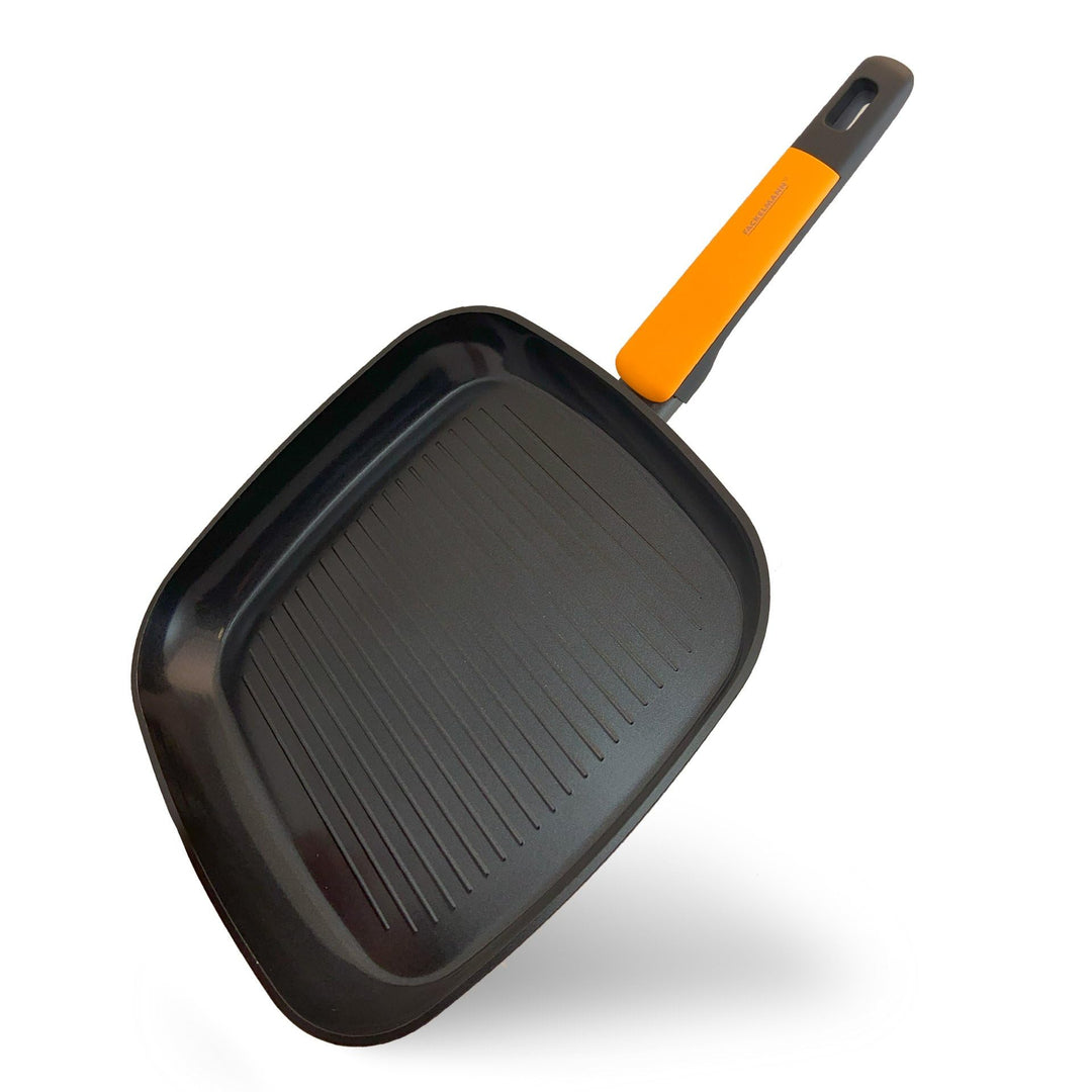 Grillpfanne Aluminium Ø 28 cm Keramikbeschichtung PFAS-frei Orange
