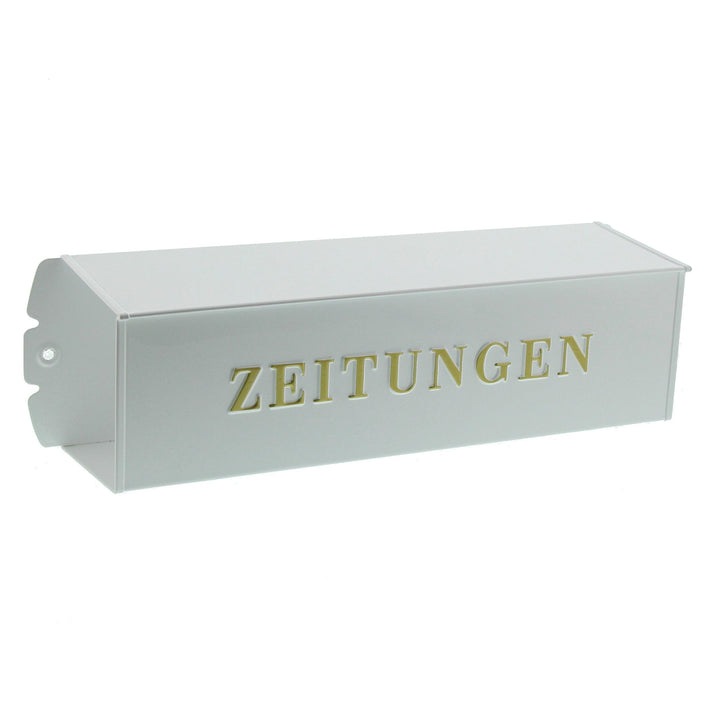 Zeitungsrolle Aussen verzinkter Stahl eckig 425mm Wandmontage weiss - Bild 5