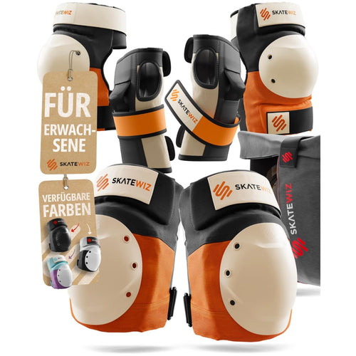 Inline-Schutzset Erwachsene Knie Ellenbogen Handgelenk Grösse M/L