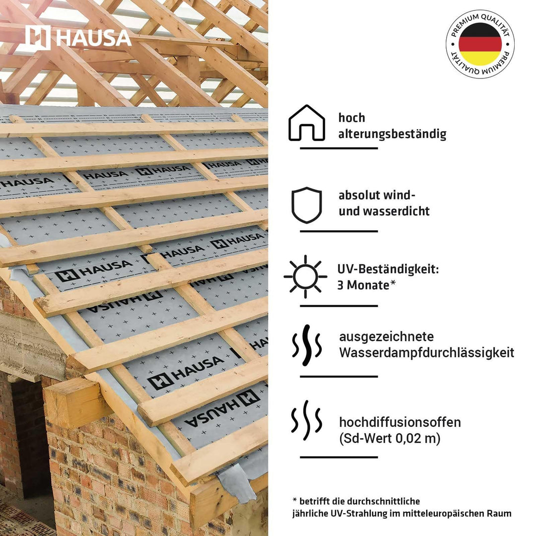 Unterspannbahn 100g/m² dreilagig hochdiffusionsoffen 1,5x50m (75m²) - Bild 2