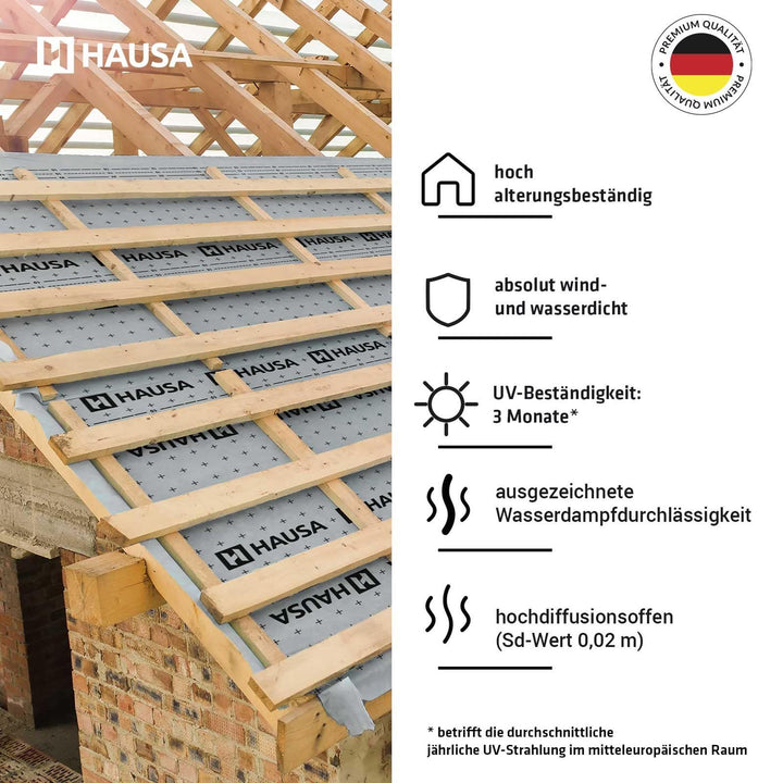 Unterspannbahn 100g/m² dreilagig hochdiffusionsoffen 1,5x50m (75m²) - Bild 2