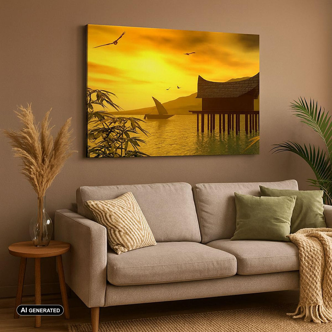 Leinwandbild Maritim Landschaft 70x50 cm aufhängefertig - Bild 4