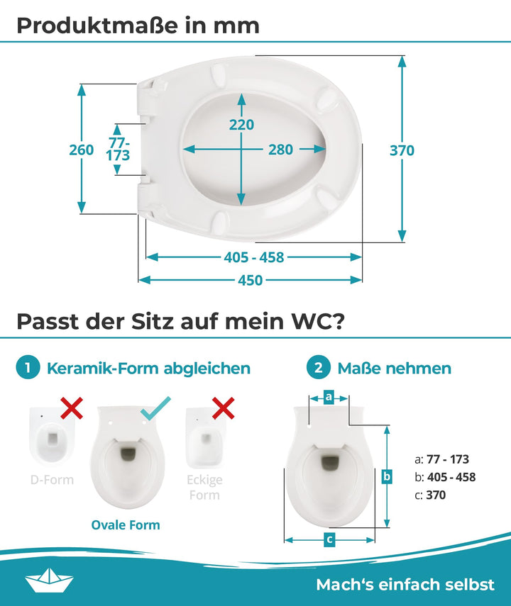 WC Sitz oval mit Absenkautomatik Duroplast abnehmbar bis 250 kg - Bild 7