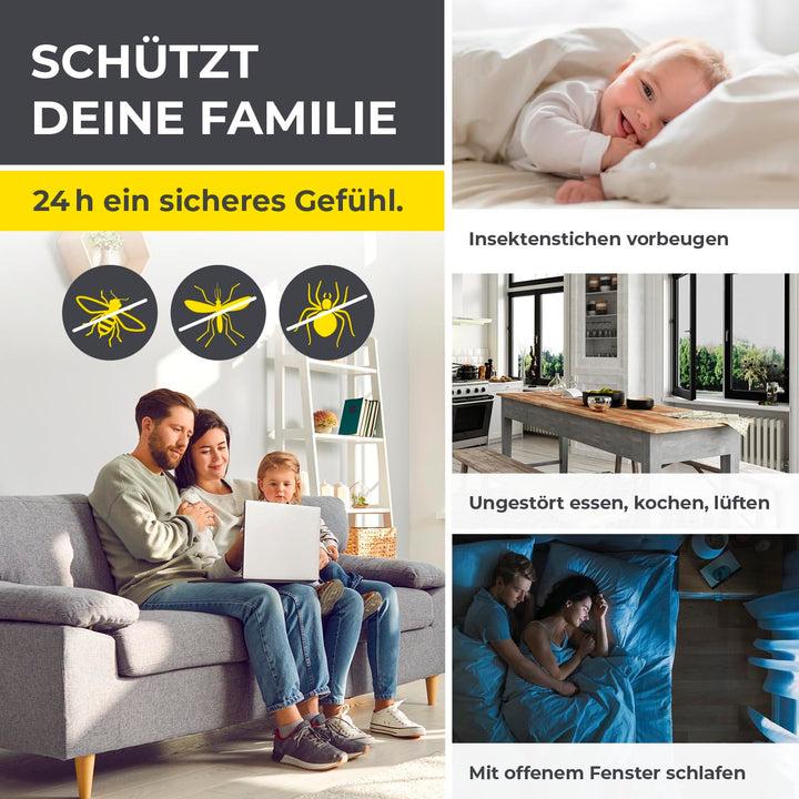 Fliegengitter Fenster Teleskop mit Rahmen werkzeuglos 70–115 cm, 2er-Set - Bild 9