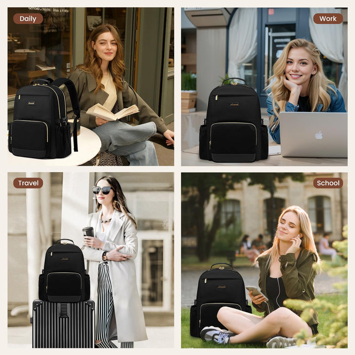 Rucksack Damen 15,6 Zoll Laptop Polyester wasserabweisend 4 Fächer - Bild 7