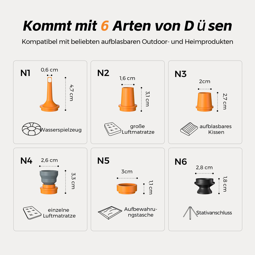 Elektrische Luftpumpe Mini 5,0 kPa 500 L/min mit Campinglampe - Bild 8