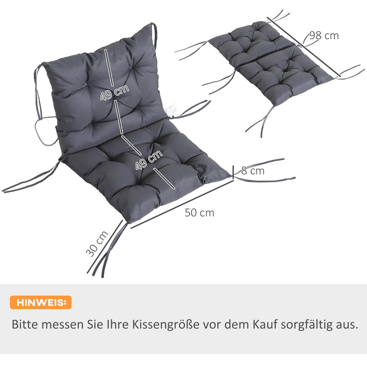 Sitzkissen 2er-Set mit Bindebändern wasserabweisend 98x50 cm - Bild 7