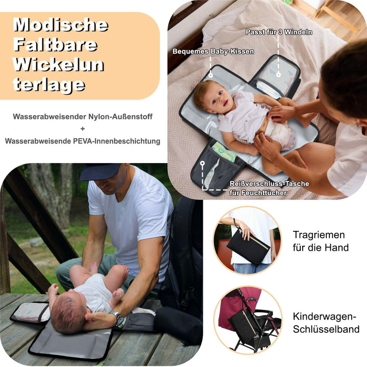 Wickelrucksack 35L wasserdicht mit Wickelunterlage &amp; 16 Fächern - Bild 4