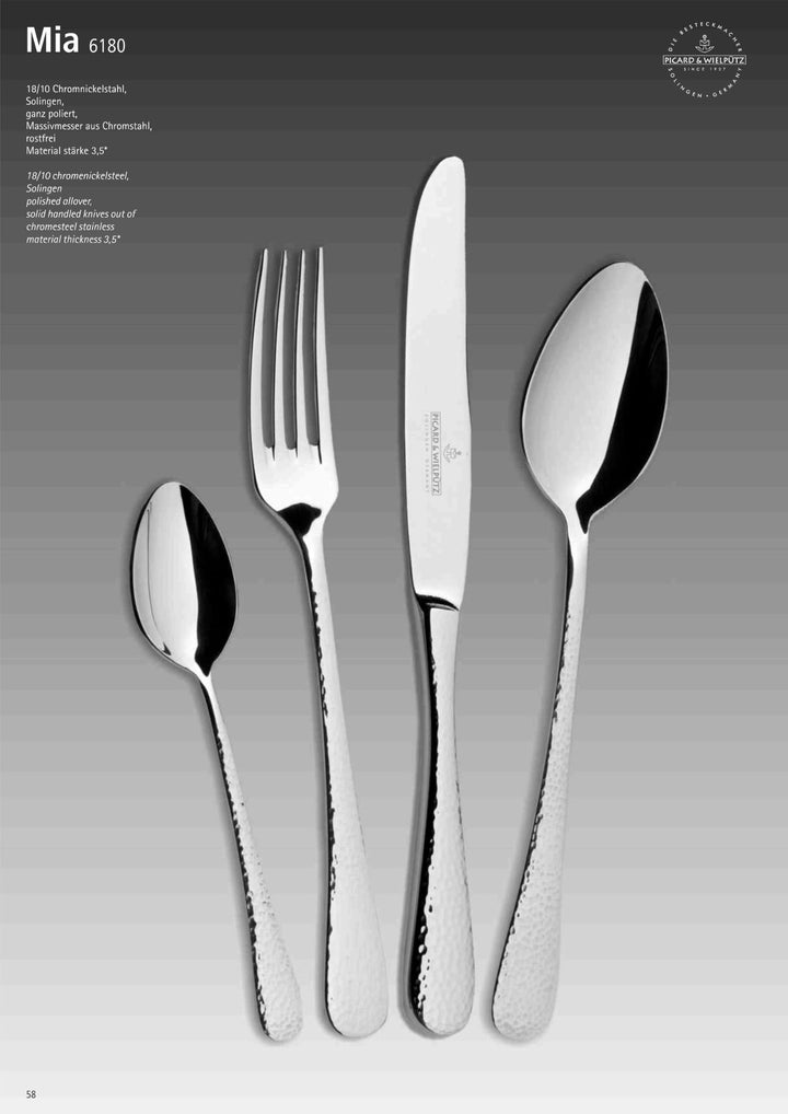 Dessertgabeln 6er-Set Edelstahl 18/10 Hammerschlag-Design poliert - Bild 8