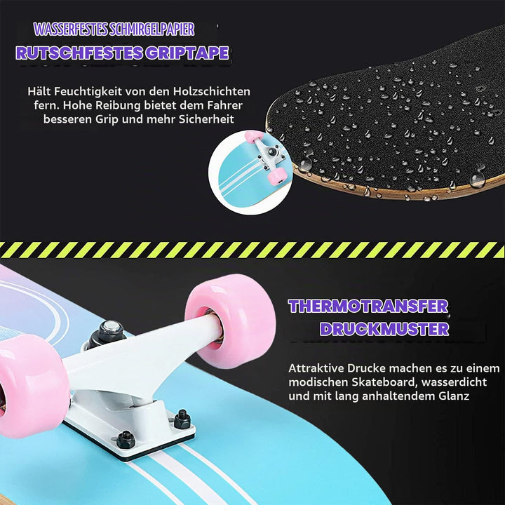 Skateboard 8-lagig Ahornholz 78,9x20,3 cm ABEC-11 für Anfänger - Bild 5