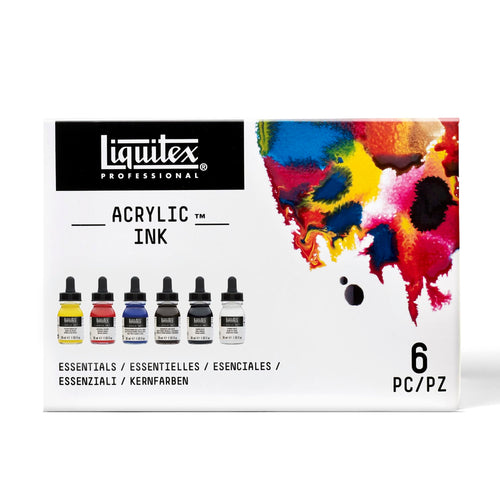 Acryltinte Set 6x30ml Basisfarben für Airbrush und Kalligrafie