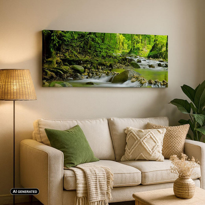 Leinwandbild Wald Landschaft 120x50cm aufhängfertig - Bild 3