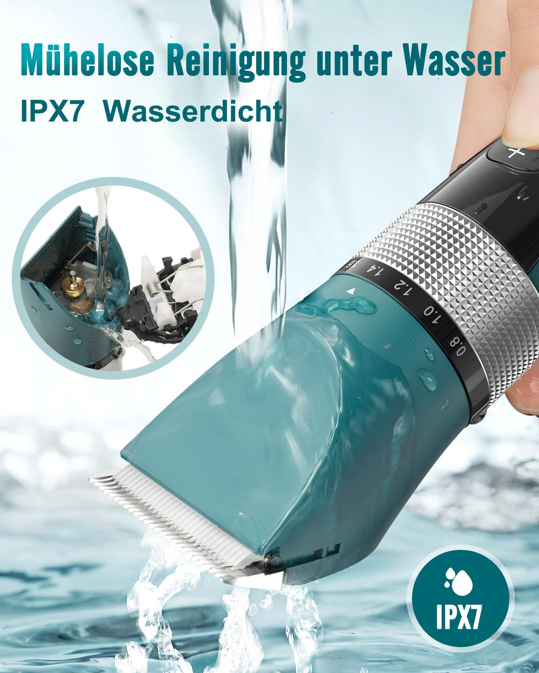 Katzenschermaschine leise 5 Geschwindigkeiten LCD IPX6 Profi - Bild 6
