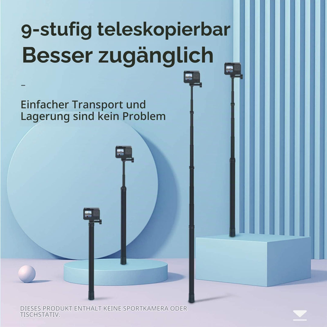 Selfie Stick Kohlefaser ausziehbar 44–300 cm für Action Cam - Bild 5