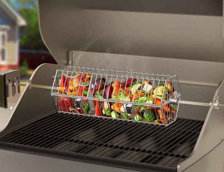 Drehspieskorb Edelstahl universal für Gasgrills 40x17cm - Bild 4