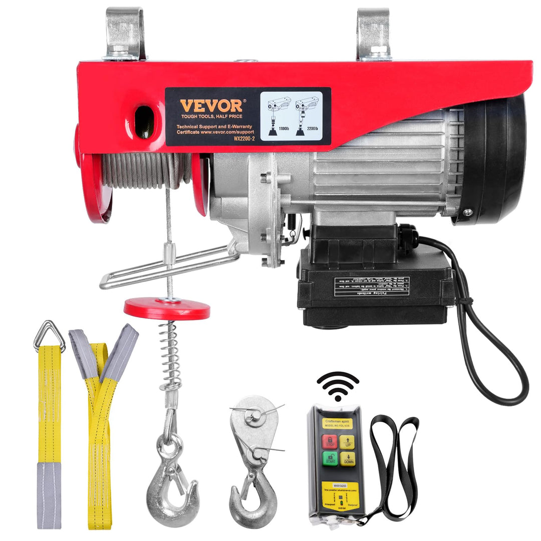 Elektrische Seilwinde 1000kg 1600W Motor mit Fernbedienung 12m Hubhöhe