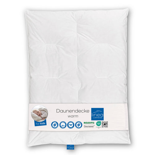 Kinderdaunendecke warm 100x135 cm 90% Daunen waschbar 60°C