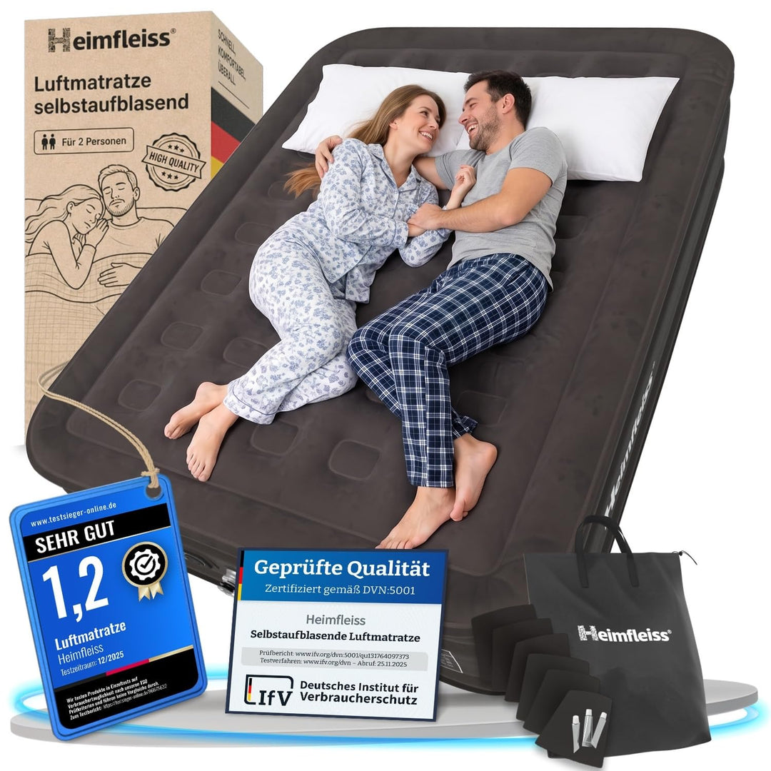 Luftmatratze selbstaufblasend 150x200 cm 46 cm hoch für 2 Personen