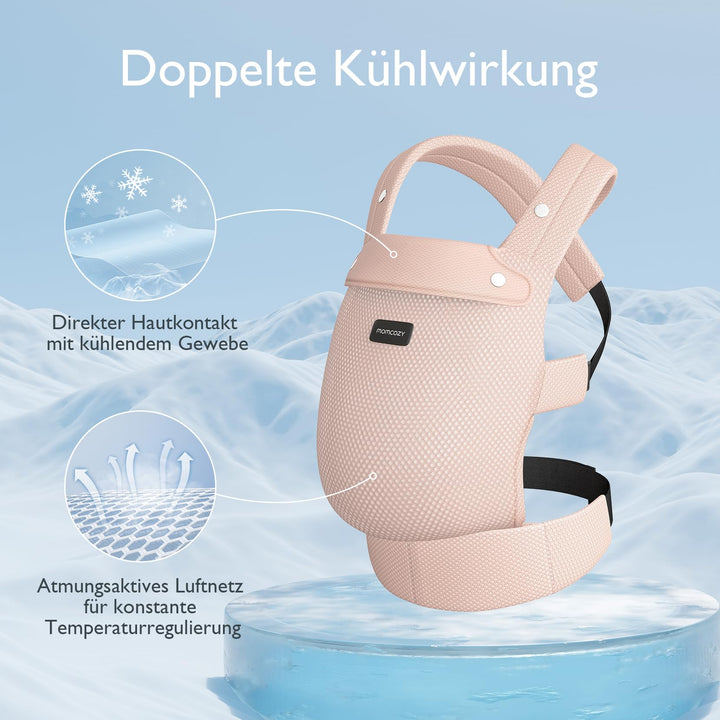 Babytrage Netz Air-Mesh ab Geburt 3,2–20 kg ergonomisch Rosa - Bild 6