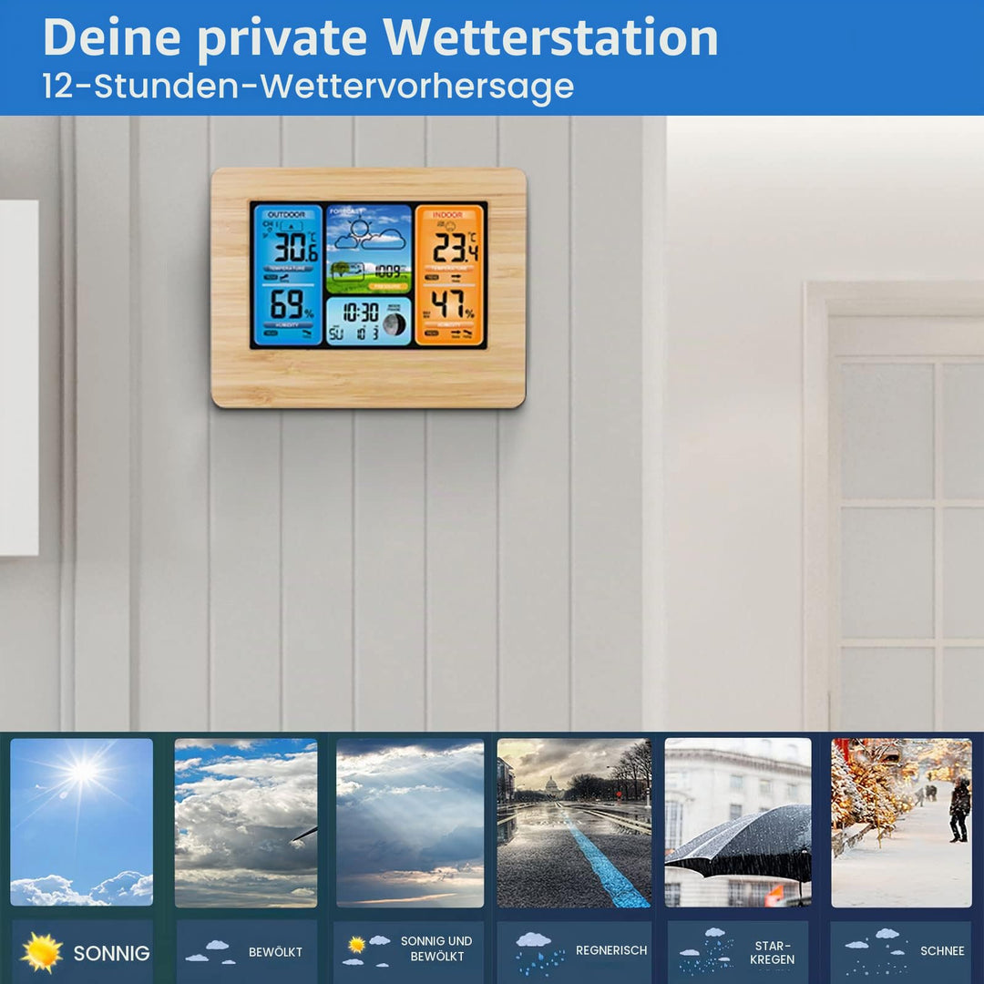 Wetterstation kabellos mit Innen-Aussen-Sensor 6,5-Zoll-Display - Bild 5