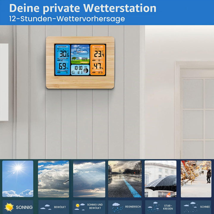 Wetterstation kabellos mit Innen-Aussen-Sensor 6,5-Zoll-Display - Bild 5