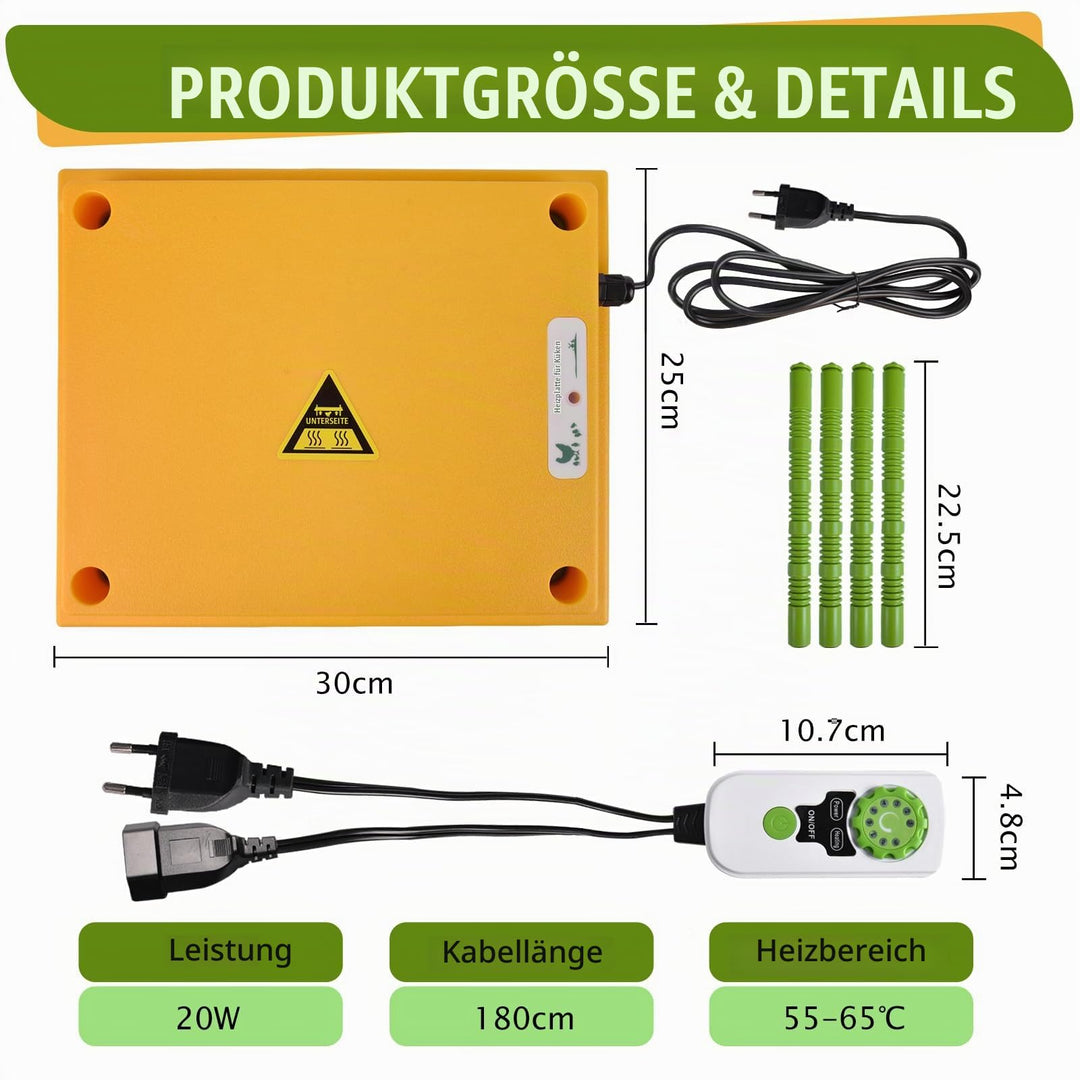 Wärmeplatte Küken 25x30 cm temperatureinstellbar 30–65°C - Bild 4