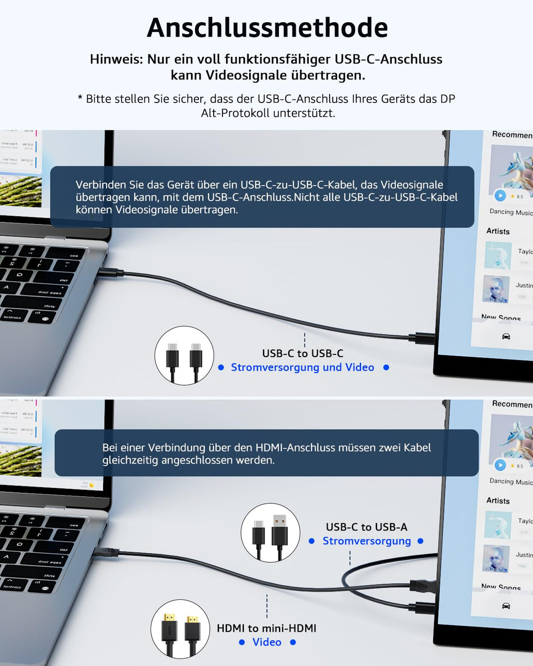 Tragbarer Monitor 15,6 Zoll Full HD IPS für Laptop und PC - Bild 4