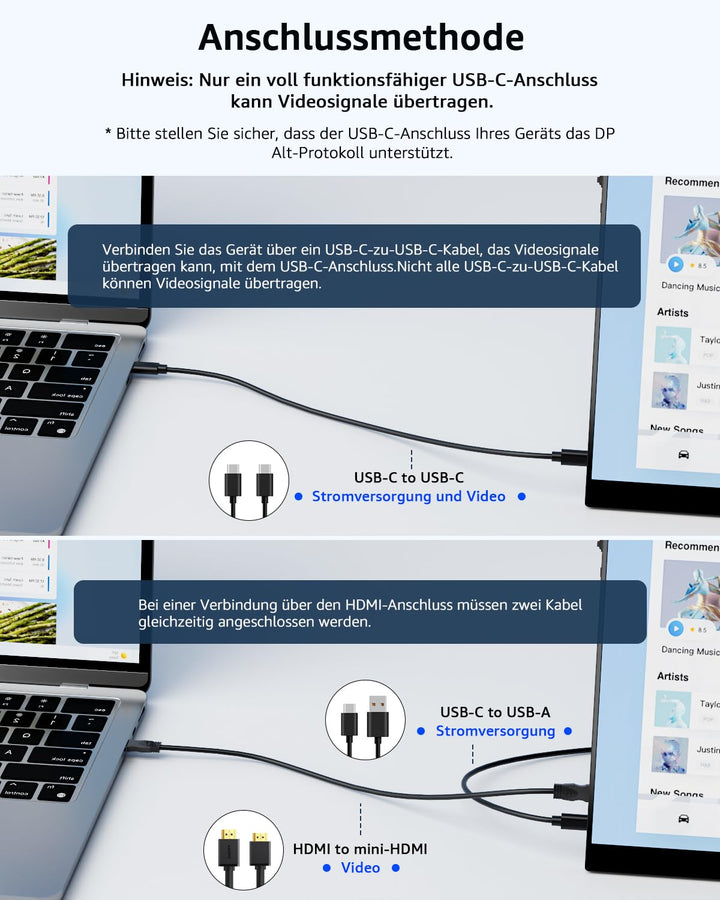 Tragbarer Monitor 15,6 Zoll Full HD IPS für Laptop und PC - Bild 4