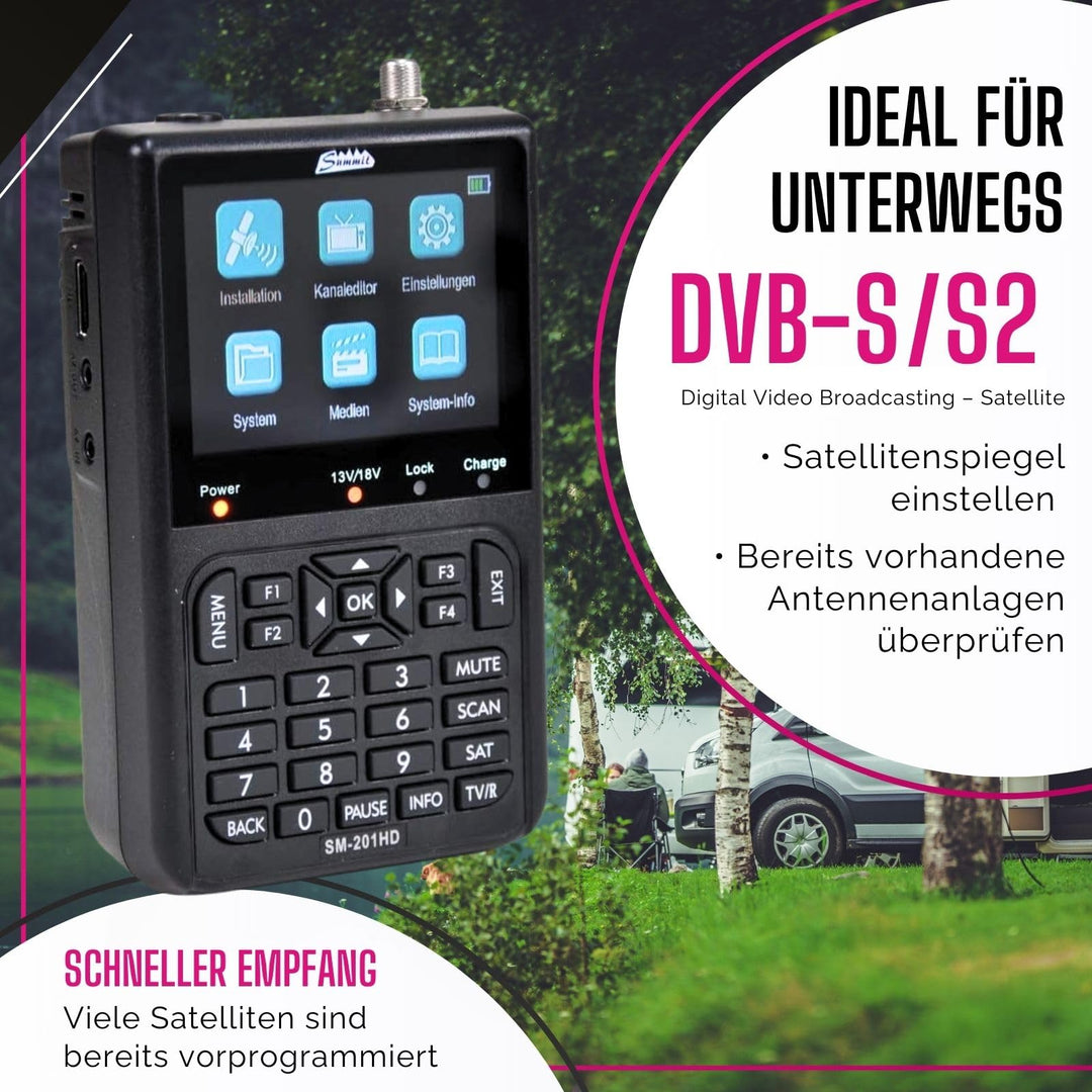 Sat Finder DVB-S/S2 mit LCD-Display und Tonsignal für Camping - Bild 3