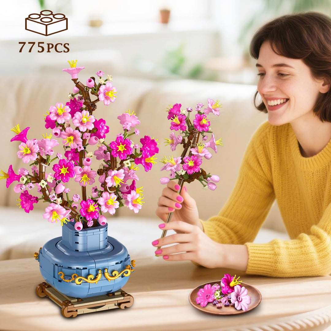 Kirschblüten-Bonsai Bauset 2-in-1 Klemmbaustein Frühlingsdeko - Bild 6