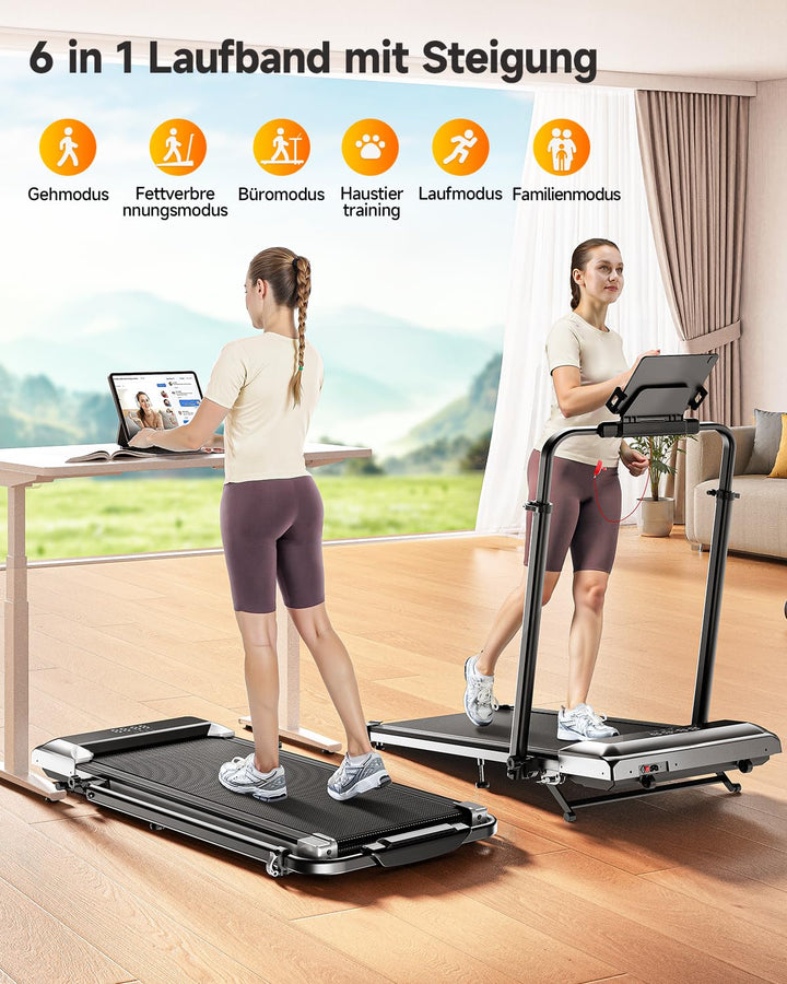 Laufband klappbar 12% Steigung 12km/h mit App 2.5HP Motor - Bild 5