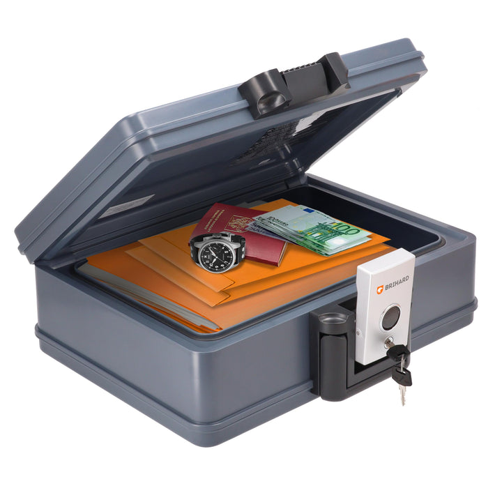 Feuerfeste Dokumentenbox A4 mit Schlüssel, 7L, UL-72 zertifiziert