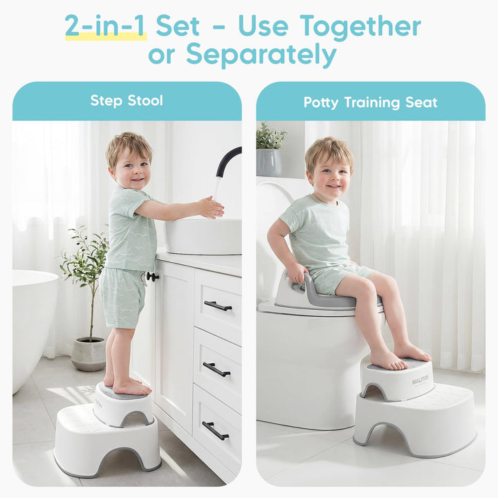 Toilettentrainer Kinder mit 2-stufigem Tritthocker Anti-Rutsch für 1-8 Jahre - Bild 2