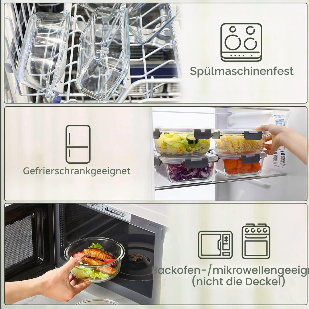 Glas-Frischhaltedosen 30-teilig Borosilikatglas stapelbar für Küche - Bild 5