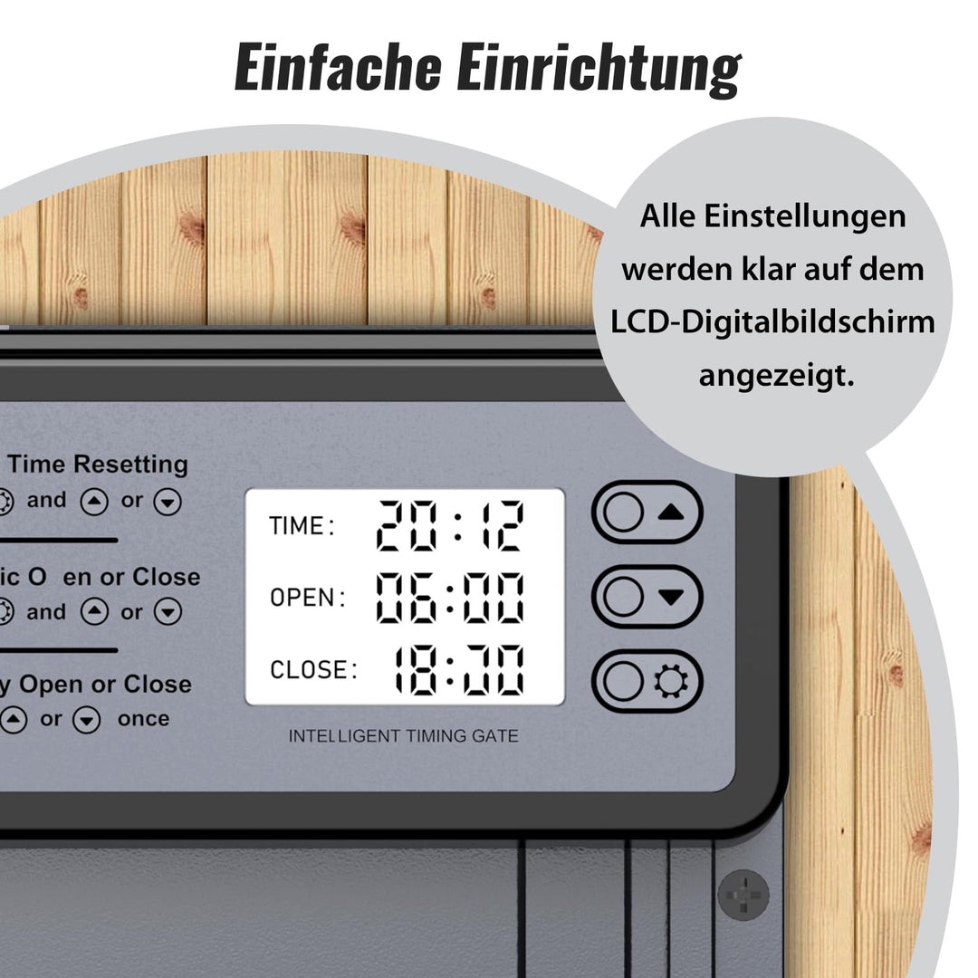 Automatische Hühnerklappe Aluminium mit Timer und Einklemmschutz - Bild 2
