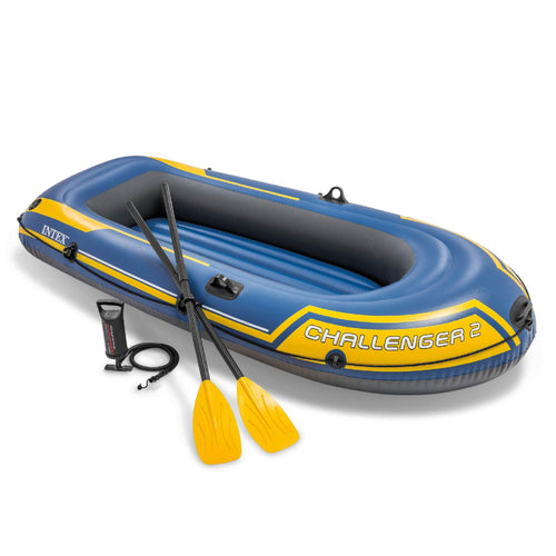 Schlauchboot 2 Personen aufblasbar 236x114 cm mit Ruder und Pumpe