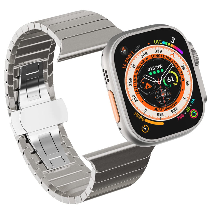 Edelstahl Gliederarmband für Apple Watch 49/46/45/44mm Titan - Bild 6