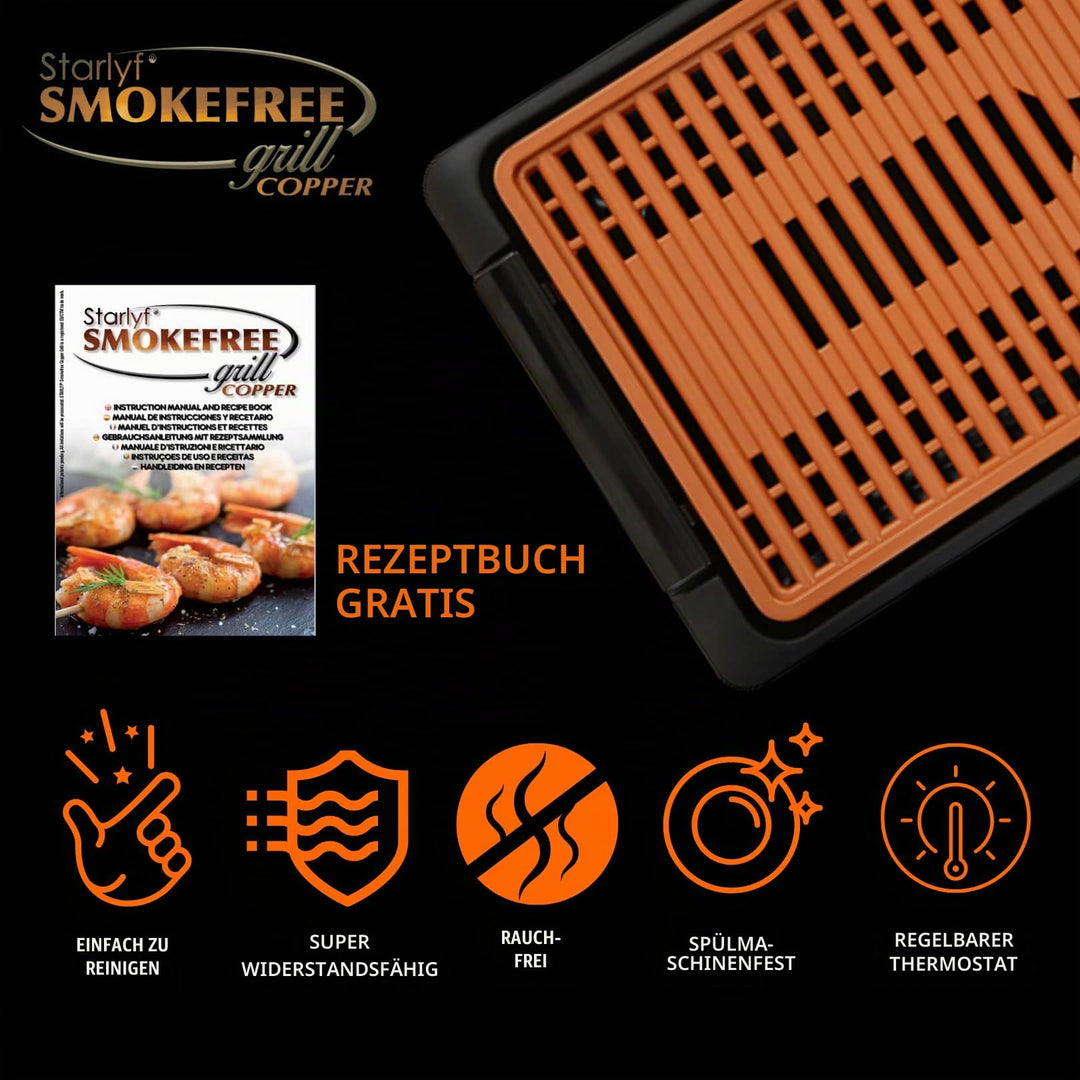 Elektrischer Tischgrill rauchfrei Keramik-Antihaft 30x40 cm 1250 W - Bild 3