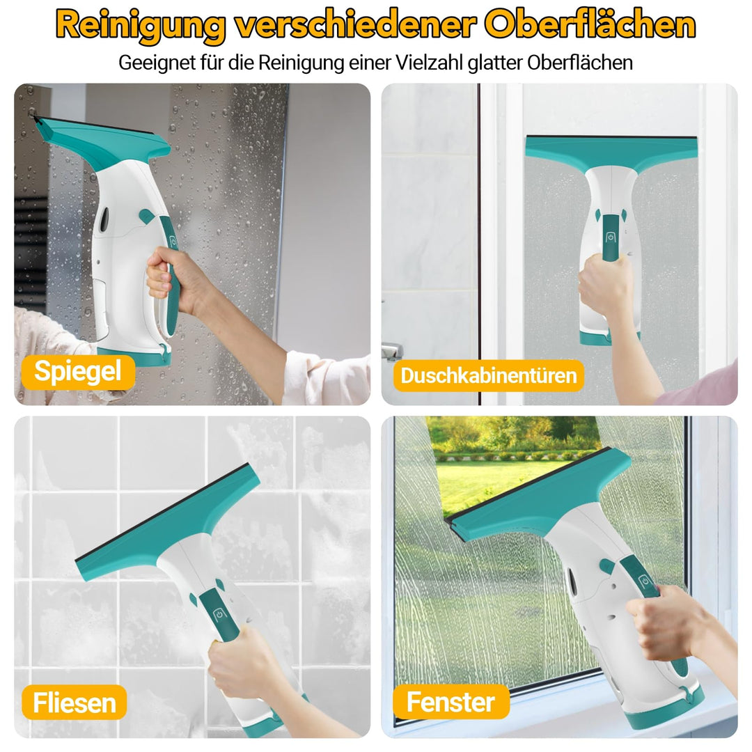 Fenstersauger elektrisch 28 &amp; 17 cm Düsen 40 Min Akku streifenfrei - Bild 6
