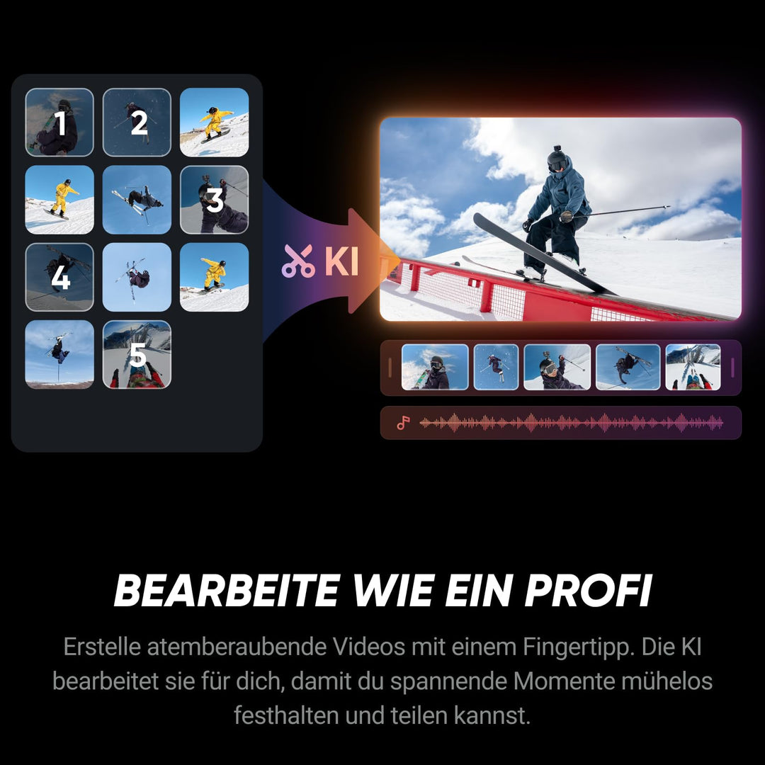 Action-Cam 8K mit Flip-Touchscreen 2 Akkus Leica Optik Weitwinkel - Bild 6
